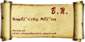 Bagóczky Mína névjegykártya